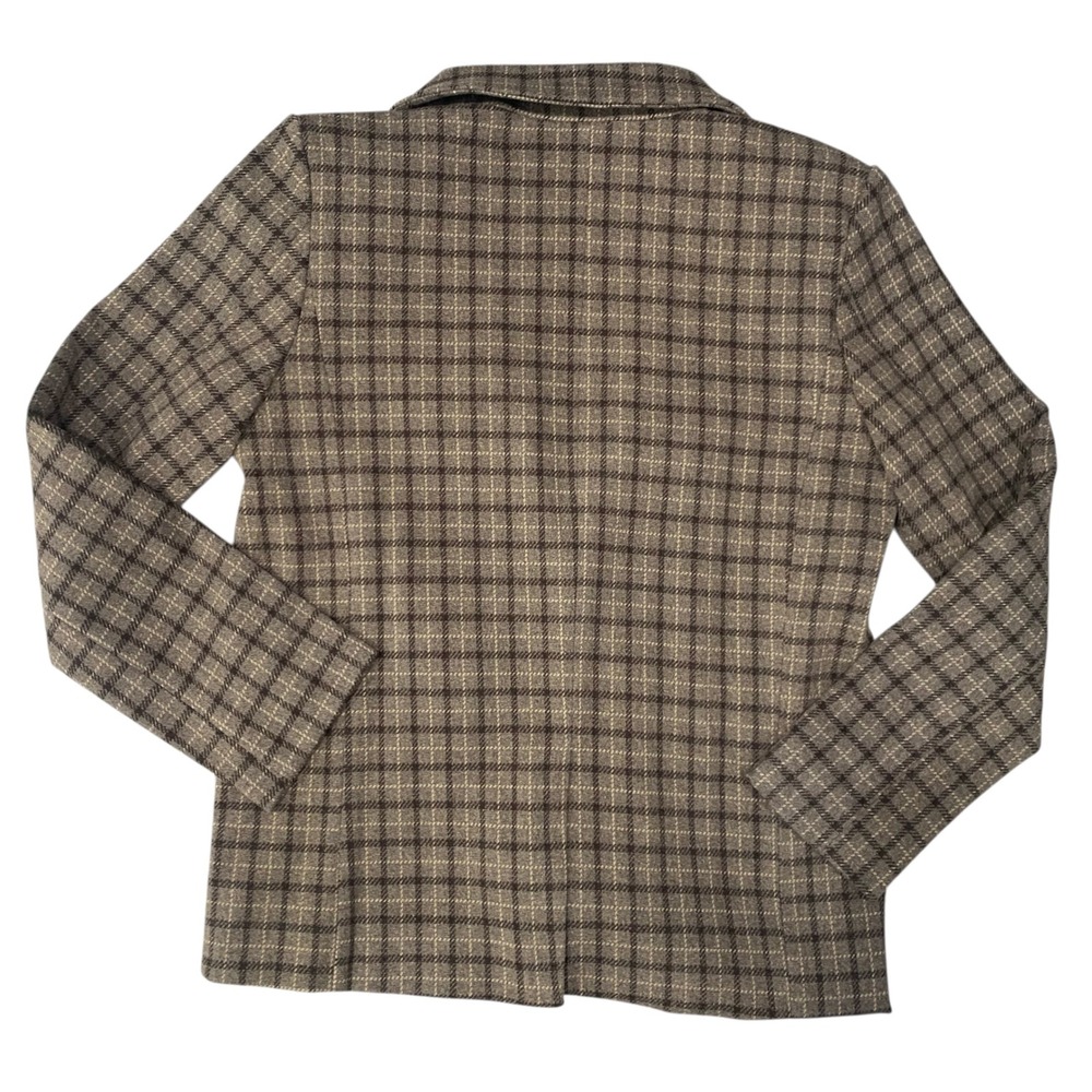 Altar'd State Plaid Blazer Jacket Brown‎ Tan Women's Medium New With Tags - Picture 2 of 10